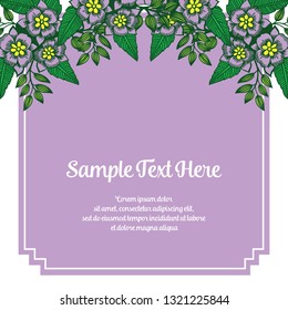 Vector illustration green leaves flower frame with your sample text here hand drawn