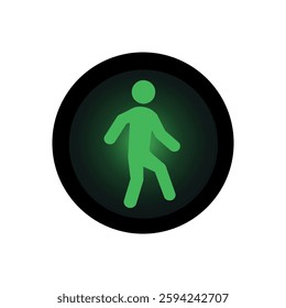 vector illustration of a green light sign for people walking.