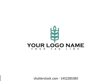 Vector illustration of green logo design. Isolated on white background.