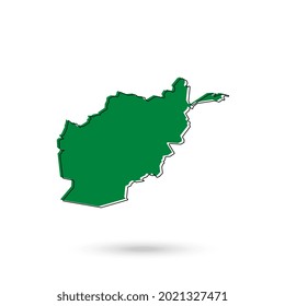 Vector Illustration of the green Map of Afghanistan on White Background