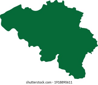 ilustración vectorial del mapa verde de Bélgica