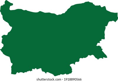 ilustración vectorial del mapa verde de Bulgaria