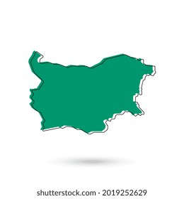 Vector Illustration of the green Map of Bulgaria on White Background