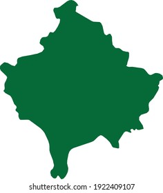 vector illustration of Green map of Kosovo