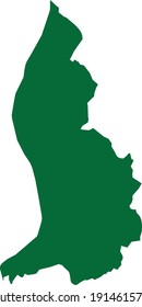 vector illustration of Green map of Liechtenstein