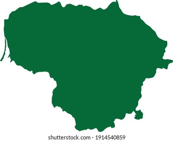 ilustración vectorial del mapa verde de Lituania