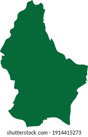 ilustración vectorial del mapa verde de Luxemburgo