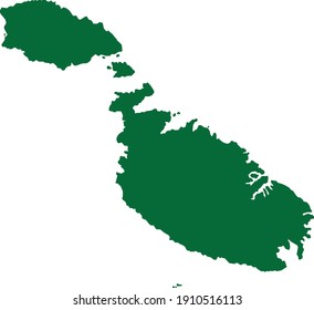 vector illustration of Green map of Malta 
