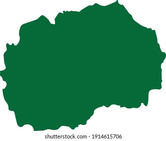 ilustración vectorial del mapa verde del norte de Macedonia