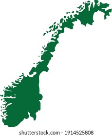 vector illustration of Green map of Norway