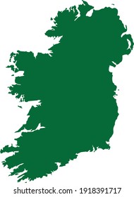 ilustración vectorial del mapa verde de la República de Irlanda