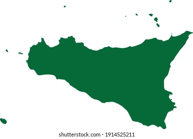 vector illustration of Green map of Sicilia
