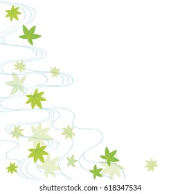 Vector illustration of green maple leaves