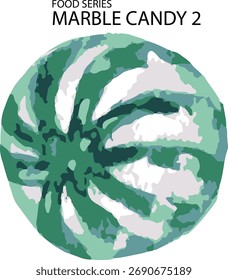 vector illustration of green marble candy