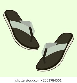 VECTOR ILLUSTRATION OF GREEN MEN'S SANDALS	