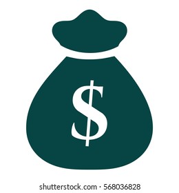 Vector Illustration of Green Money Bag with Dollar symbol Icon

