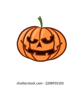 vector illustration of green monster pumpkin for Helloween theme