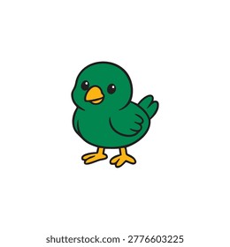 vector illustration of green moorhen