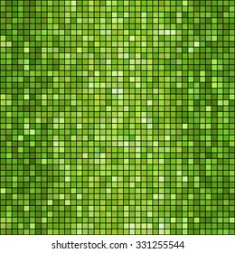 Vector illustration  green mosaic background. Square shape