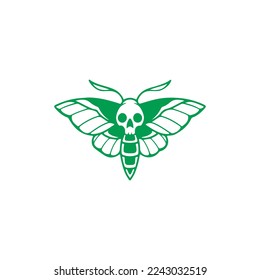 vector illustration of green moth concept