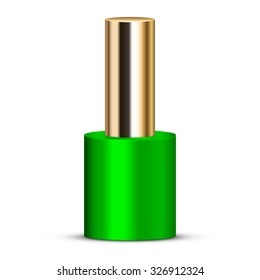 Vector illustration of green nail polish