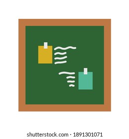ilustración vectorial de un tablero de notas verde.  diseño plano minimalista