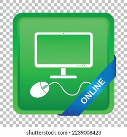 Vector illustration green Online icon