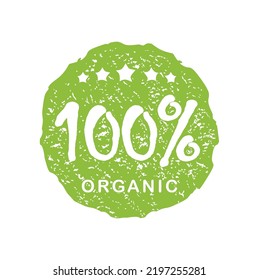 A vector illustration of green Organic Product Warranty Logo Sign