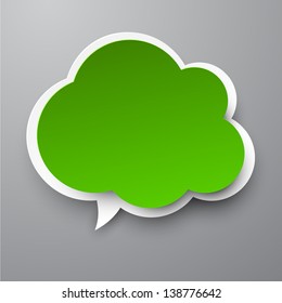 Ilustración vectorial de la nube de papel verde. Eps10.
