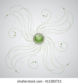 Vector illustration with green pattern