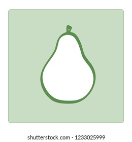 Vector Illustration of a Green Pear