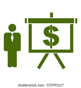 Vector Illustration of Green Person vs Dollar Icon
