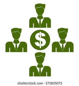 Vektorgrafik von grünen Personen mit Dollar-Symbol
