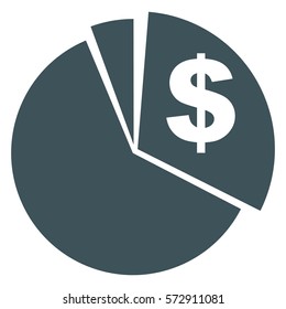 Vector Illustration of Green Pie Chart Dollar Icon
