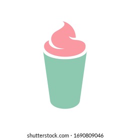 Ilustración vectorial del icono del batido verde y rosa aislado en un fondo blanco