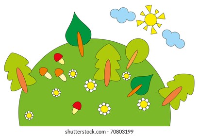 Vector illustration. Green planet.