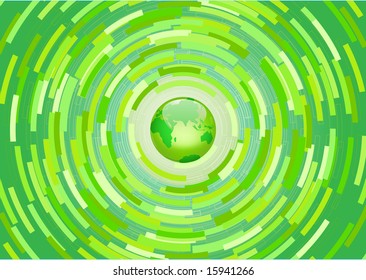 vector illustration - Green planet background. Environmental thinking