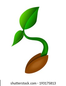 Ilustración vectorial de la planta verde