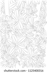 Vector Illustration of Green Plant for Coloring Book. Botanical Contour Drawing. Floral Picture