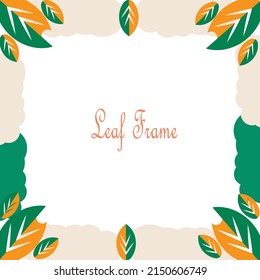 Vector illustration. Green plants, exotic leaves, banana leaf, areca palm, botany, flora. Tropical frame, place for your text. White background isolated. Wedding invitation or card design