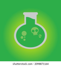 vector illustration of a green poisonous herb on a green background. Can be used as a logo, icon, brand, mascot, wallpaper, background, and photo profile