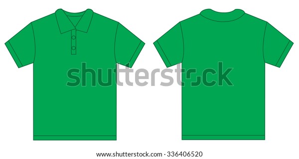 Vector Illustration Green Polo Shirt Isolated Stock Vector (Royalty