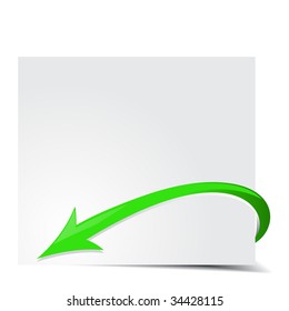 Vector illustration of green print arrows text background