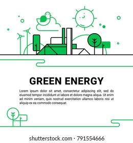 Vector illustration of green production. Design for posters, books and website