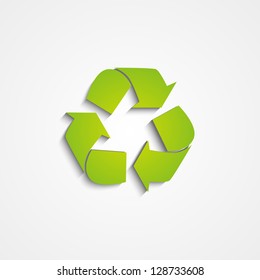 Vector illustration of green recycling icon