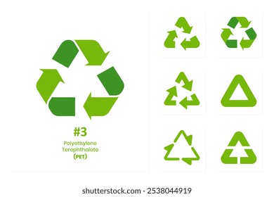 Ilustración vectorial de letrero de reciclaje verde