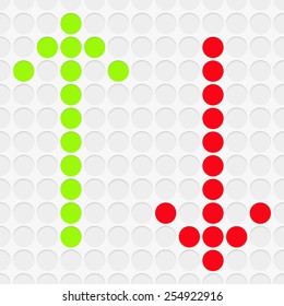 Vector illustration with Green and Red Arrows Icons