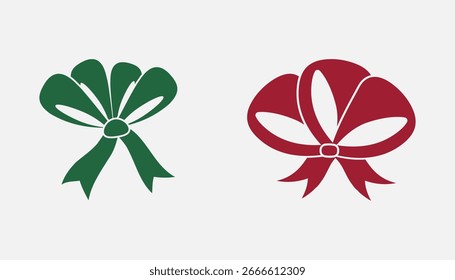 Ilustración vectorial de verde y rojo   arcos, ideal para tarjetas de vacaciones, decoraciones de Navidad, embalaje y Diseño gráfico festivo. Vector totalmente editable.