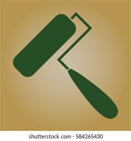 Ilustración vectorial del pincel de rodillo verde