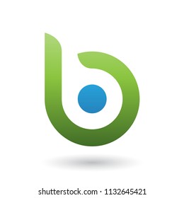 Vector Illustration of a Green Round Bold Icon for Letter B isolated on a White Background